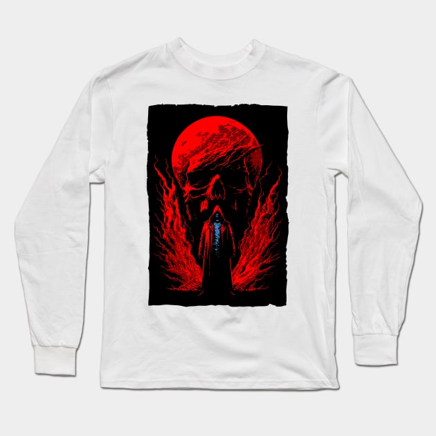 Red dead moon Long Sleeve T-Shirt by Night Day On Off